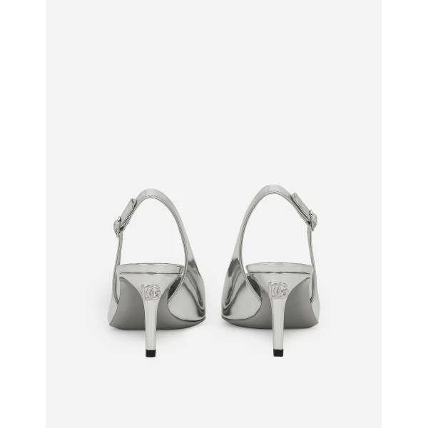 Silver Dolce & Gabbana Calfskin slingbacks, view 3 | Heels