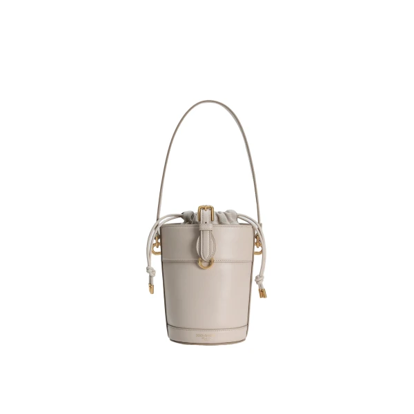 Capri bucket bag in calfskin and canvas