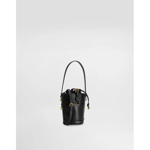 Black Dolce & Gabbana Capri bucket bag in canvas and leather, view 3 | Bucket Bags