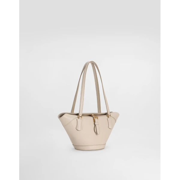 Beige Dolce & Gabbana Capri coffa bag in calfskin, view 2 | Totes & Top-Handle Bags
