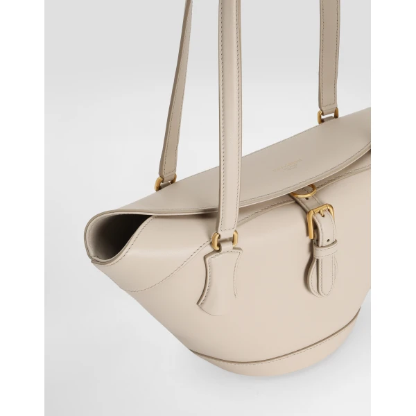 Beige Dolce & Gabbana Capri coffa bag in calfskin, view 5 | Totes & Top-Handle Bags