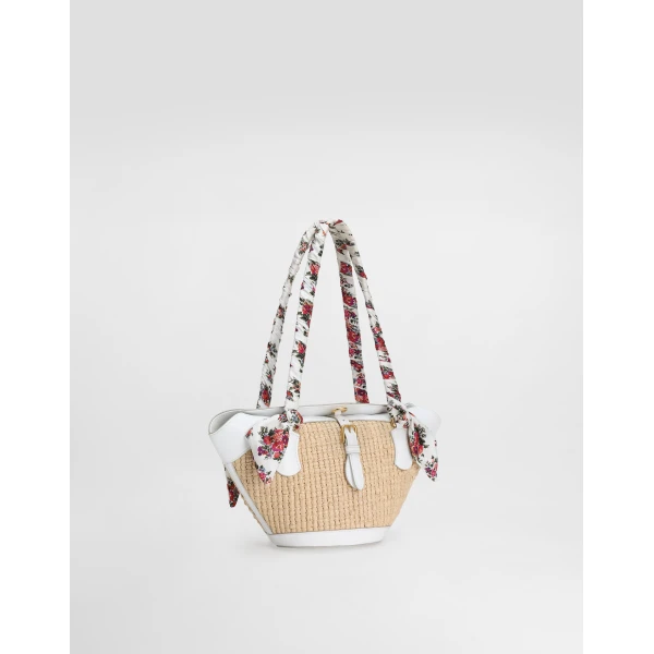 Multicolour Dolce & Gabbana Capri coffa bag in raffia, view 3 | Totes & Top-Handle Bags