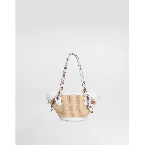 Multicolour Dolce & Gabbana Capri coffa bag in raffia, view 4 | Totes & Top-Handle Bags