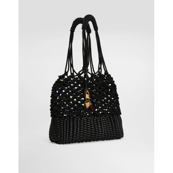 Black Dolce & Gabbana Carla shopper, view 3 | Totes & Top-Handle Bags