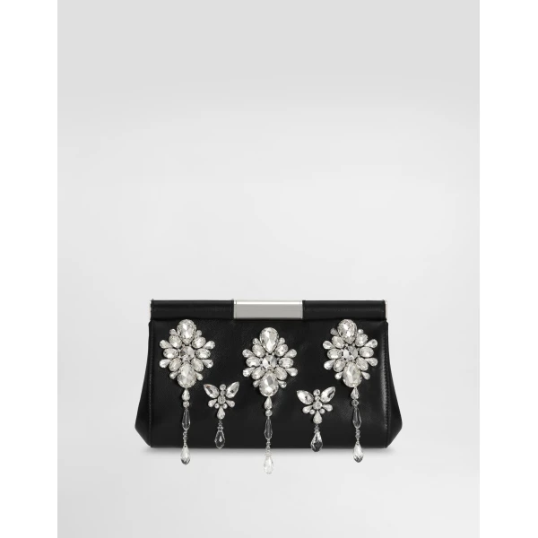 Black Dolce & Gabbana Crystal embroidered Marlene handbag, view 4 | Shoulder & Crossbody Bags