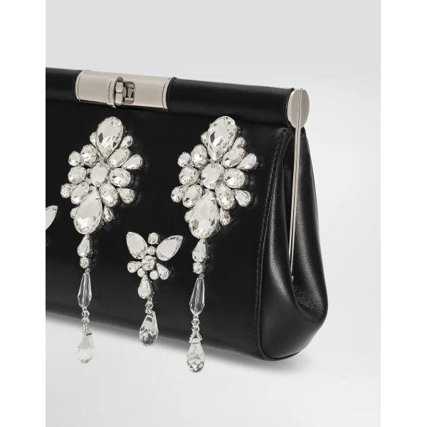 Black Dolce & Gabbana Crystal embroidered Marlene handbag, view 6 | Shoulder & Crossbody Bags