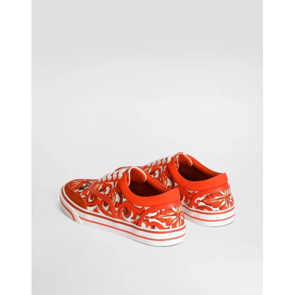Multicolour Dolce & Gabbana DG Sailing sneakers in majolica-print canvas, view 3 | Sneakers