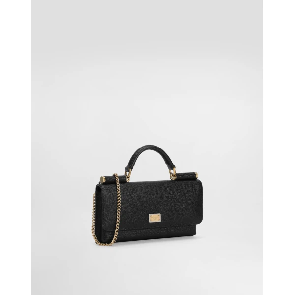 Black Dolce & Gabbana Dauphine-print calfskin mini bag, view 3 | Mini Bags