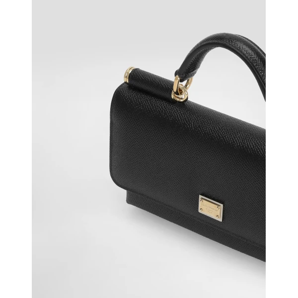Black Dolce & Gabbana Dauphine-print calfskin mini bag, view 6 | Mini Bags