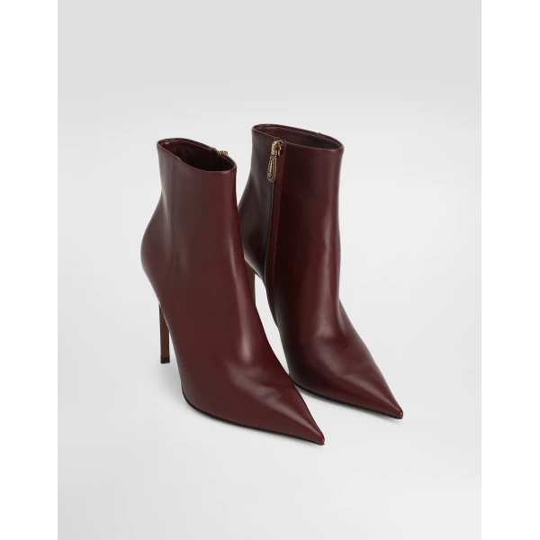 Bordeaux Dolce & Gabbana Devotion calfskin ankle boots, view 2 | Boots