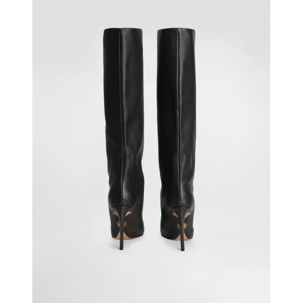 Black Dolce & Gabbana Devotion calfskin boots, view 3 | Boots