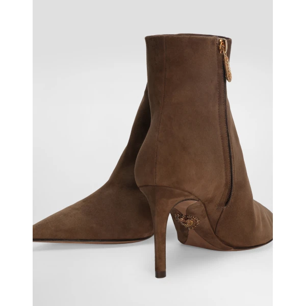 Brown Dolce & Gabbana Devotion suede ankle boots, view 4 | Boots