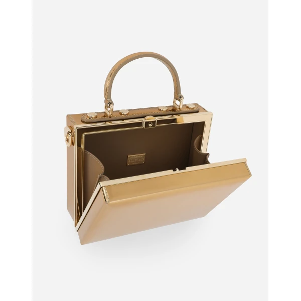 Gold Dolce & Gabbana Dolce Box handbag, view 5 | Totes & Top-Handle Bags