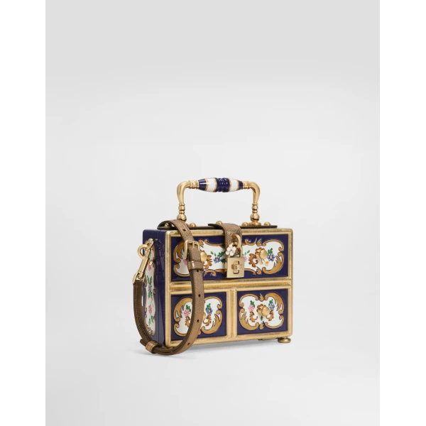 Multicolour Dolce & Gabbana Dolce Box handbag in painted wood, view 2 | Totes & Top-Handle Bags