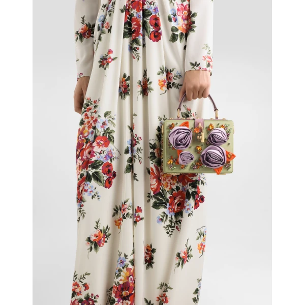 Multicolour Dolce & Gabbana Dolce Box satin and patent leather handbag, view 2 | Totes & Top-Handle Bags