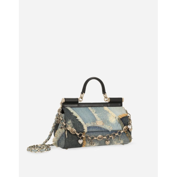 Blue Dolce & Gabbana Elongated medium Sicily handbag, view 2 | Totes & Top-Handle Bags