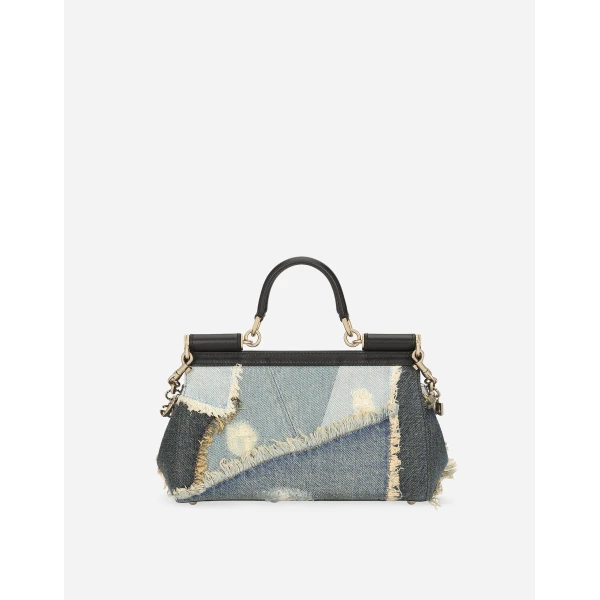 Blue Dolce & Gabbana Elongated medium Sicily handbag, view 3 | Totes & Top-Handle Bags