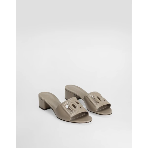 Beige Dolce & Gabbana Karol smooth calfskin mules, view 2 | Mules