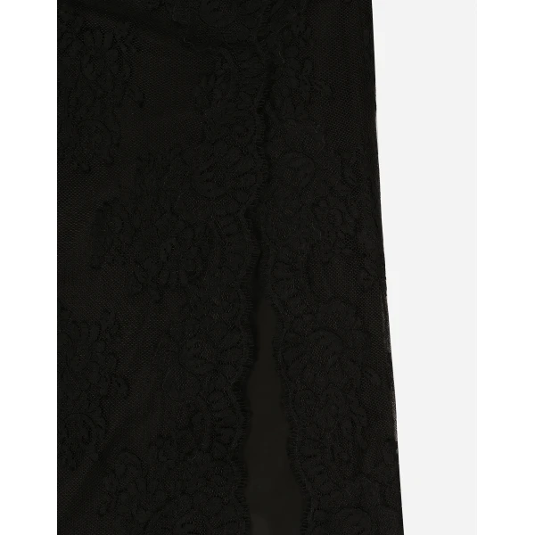 Black Dolce & Gabbana Lace calf-length slip dress, view 4 | Midi Dresses