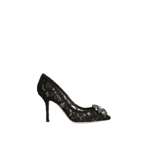 Lace rainbow pumps with brooch detailing