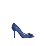 Blue Dolce & Gabbana Lace rainbow pumps with brooch detailing | Heels