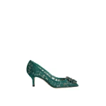 Green Dolce & Gabbana Lace rainbow pumps with brooch detailing | Heels