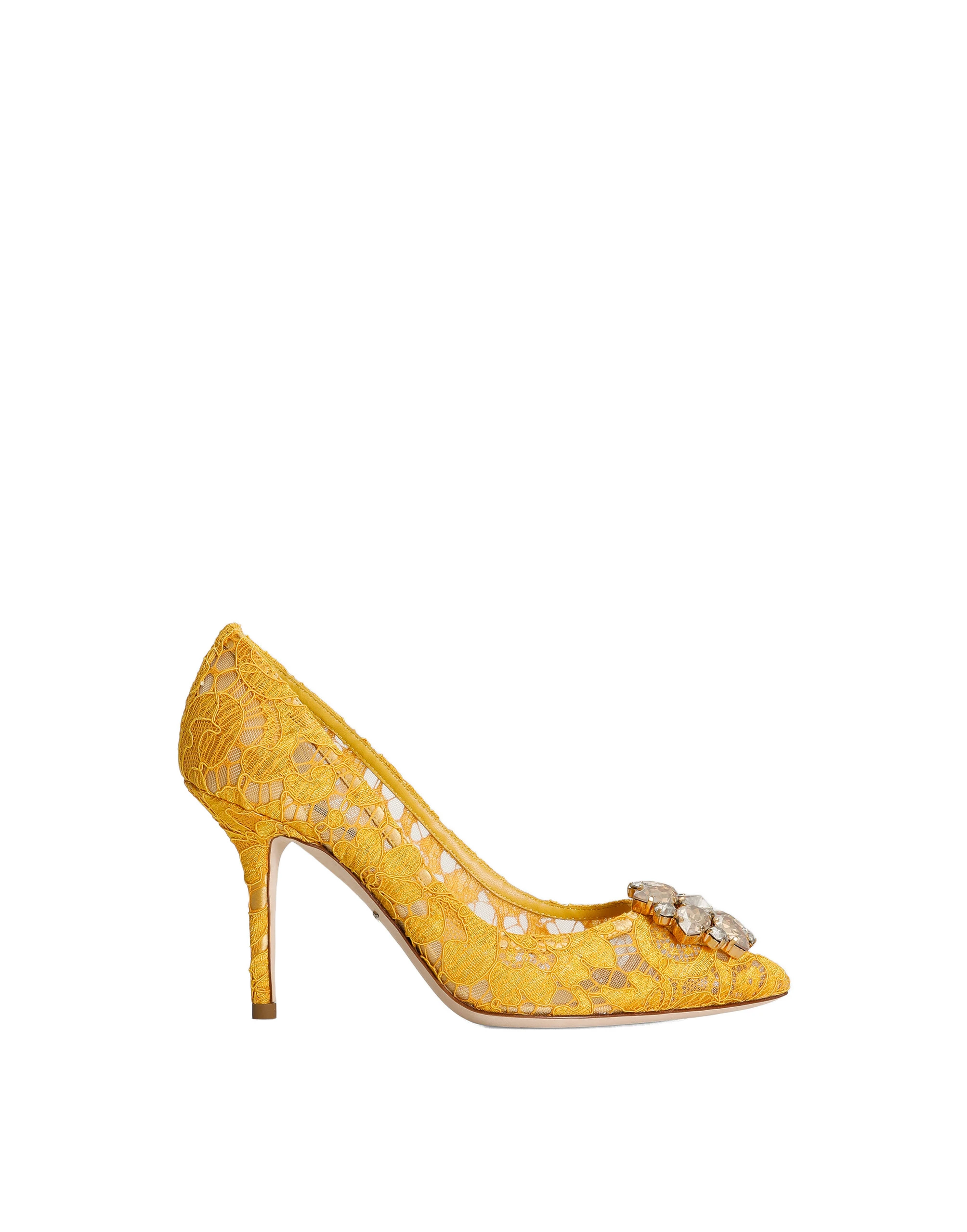 Dolce & Gabbana Lace rainbow pumps with brooch detailing