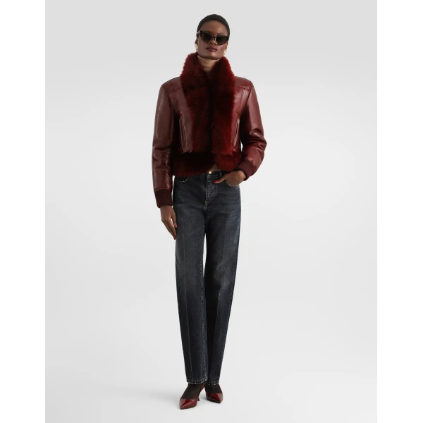 Bordeaux Dolce & Gabbana Lambskin jacket, view 2 | Jackets