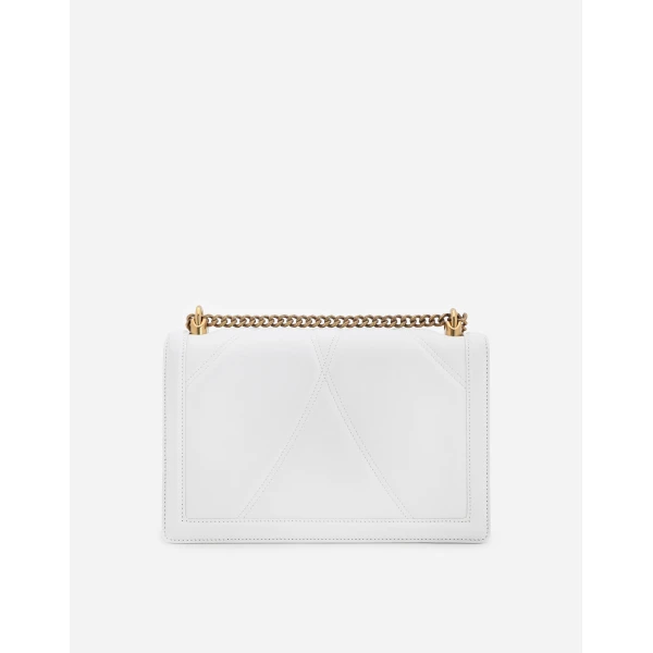 White Dolce & Gabbana Large Devotion bag in matelassé nappa leather, view 4 | Shoulder & Crossbody Bags
