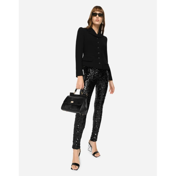 Black Dolce & Gabbana Large Sicily calfskin handbag, view 2 | Totes & Top-Handle Bags