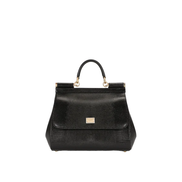 Black Dolce & Gabbana Large Sicily calfskin handbag | Totes & Top-Handle Bags