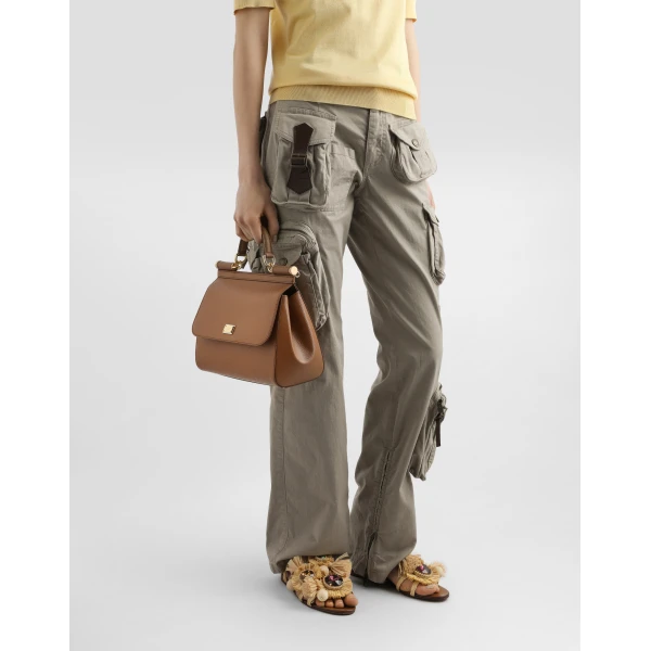 Brown Dolce & Gabbana Large Sicily handbag in dauphine calfskin, view 2 | Totes & Top-Handle Bags