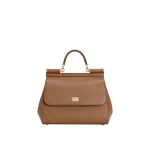Brown Dolce & Gabbana Large Sicily handbag in dauphine calfskin | Totes & Top-Handle Bags