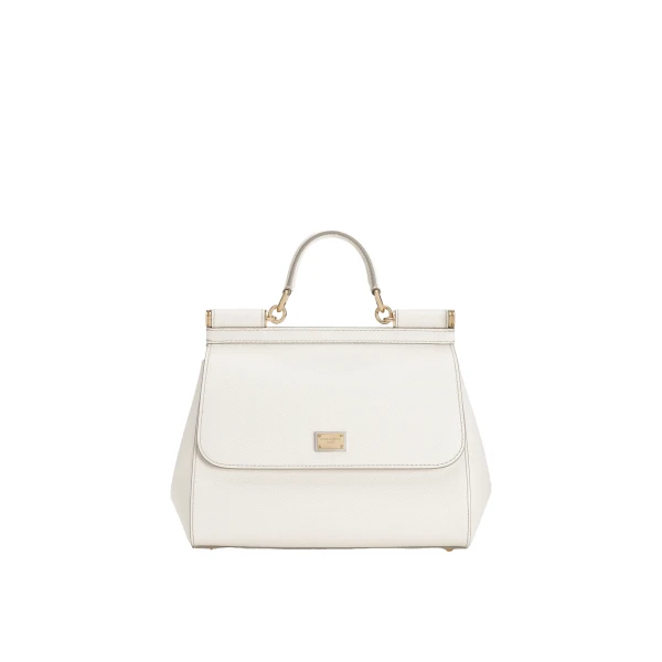 White Dolce & Gabbana Large Sicily handbag in dauphine calfskin | Totes & Top-Handle Bags