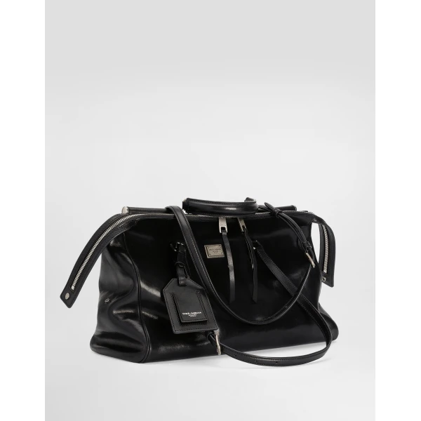 Black Dolce & Gabbana Large Vittoria calfskin bag, view 3 | Shoulder & Crossbody Bags