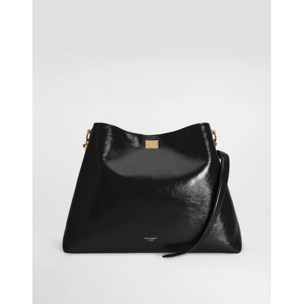 Black Dolce & Gabbana Large Vittoria calfskin shoulder bag, view 5 | Shoulder & Crossbody Bags