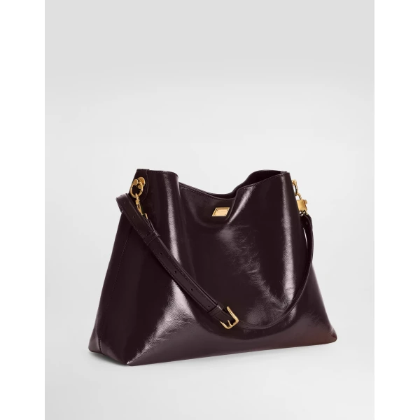Bordeaux Dolce & Gabbana Large Vittoria calfskin shoulder bag, view 2 | Shoulder & Crossbody Bags
