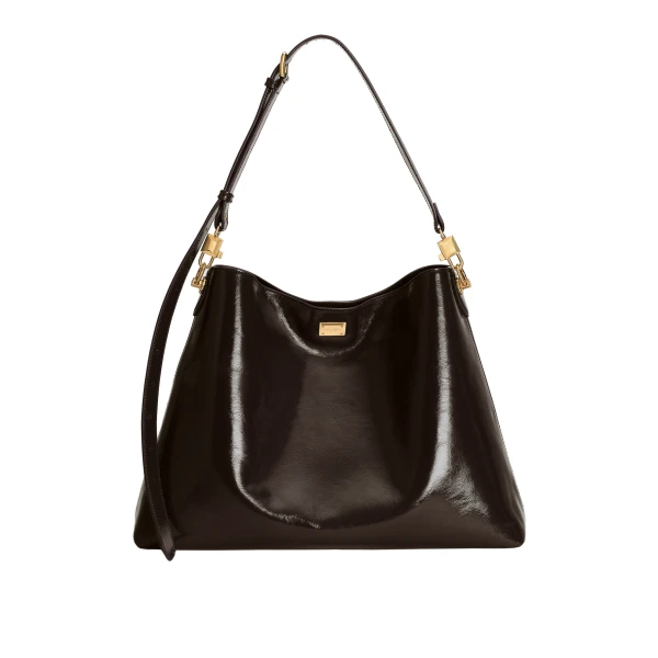 Brown Dolce & Gabbana Large Vittoria calfskin shoulder bag | Shoulder & Crossbody Bags