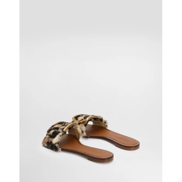 Print Dolce & Gabbana Leo-print flat slippers, view 3 | Flip Flops & Slides