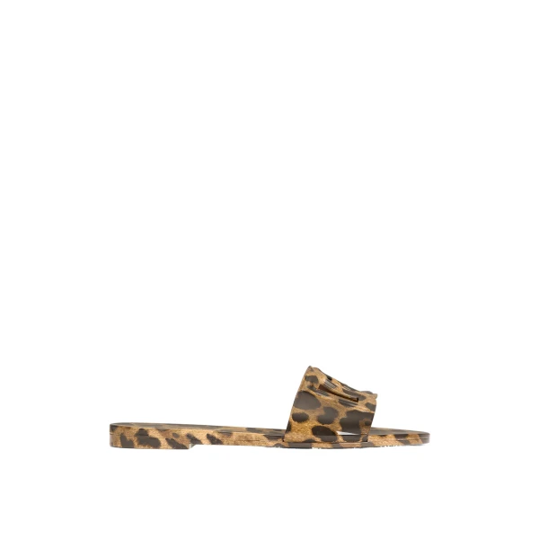 Print Dolce & Gabbana Leo-print rubber beachwear slides | Flip Flops & Slides