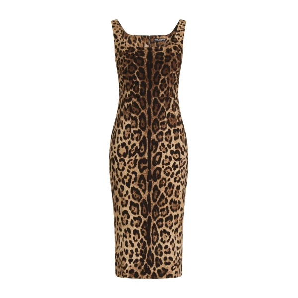 Print Dolce & Gabbana Leopard-print charmeuse dress | Dresses