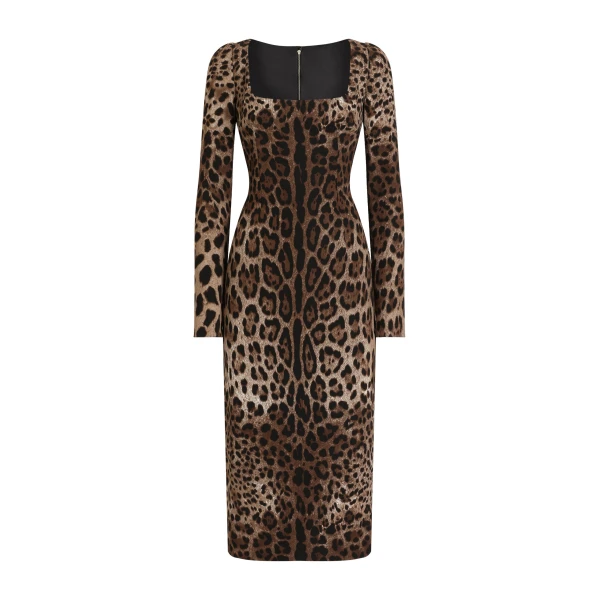 Print Dolce & Gabbana Leopard-print fitted dress | Dresses