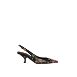 Multicolour Dolce & Gabbana Lollo calfskin slingback with rose print | Heels