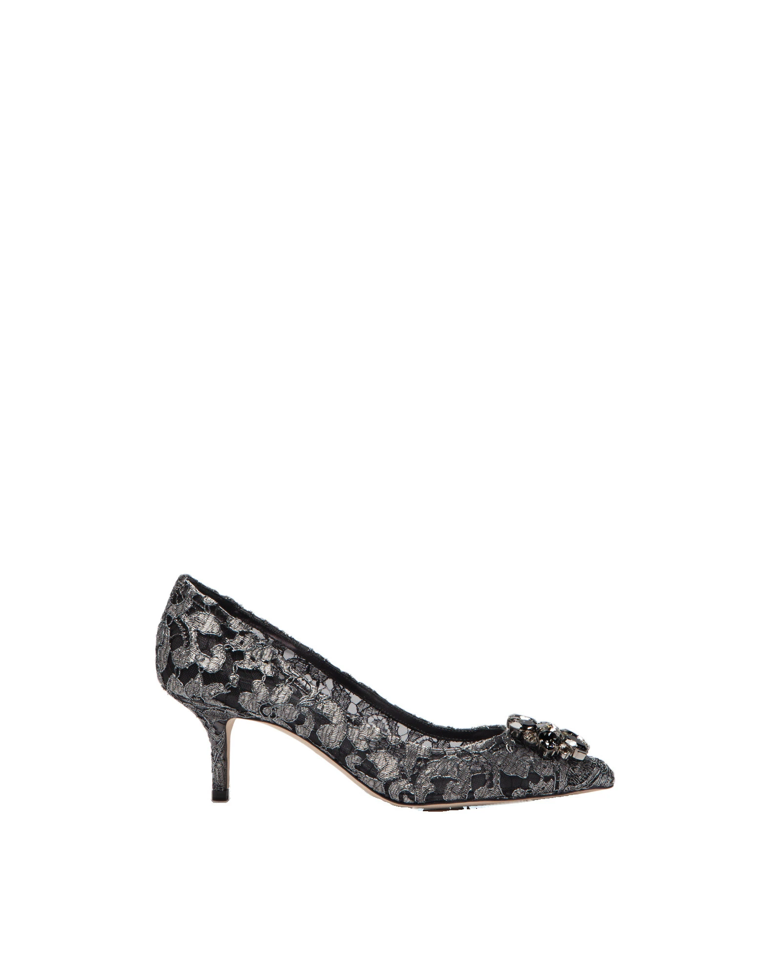 Dolce & Gabbana Lurex lace rainbow pumps with brooch detailing
