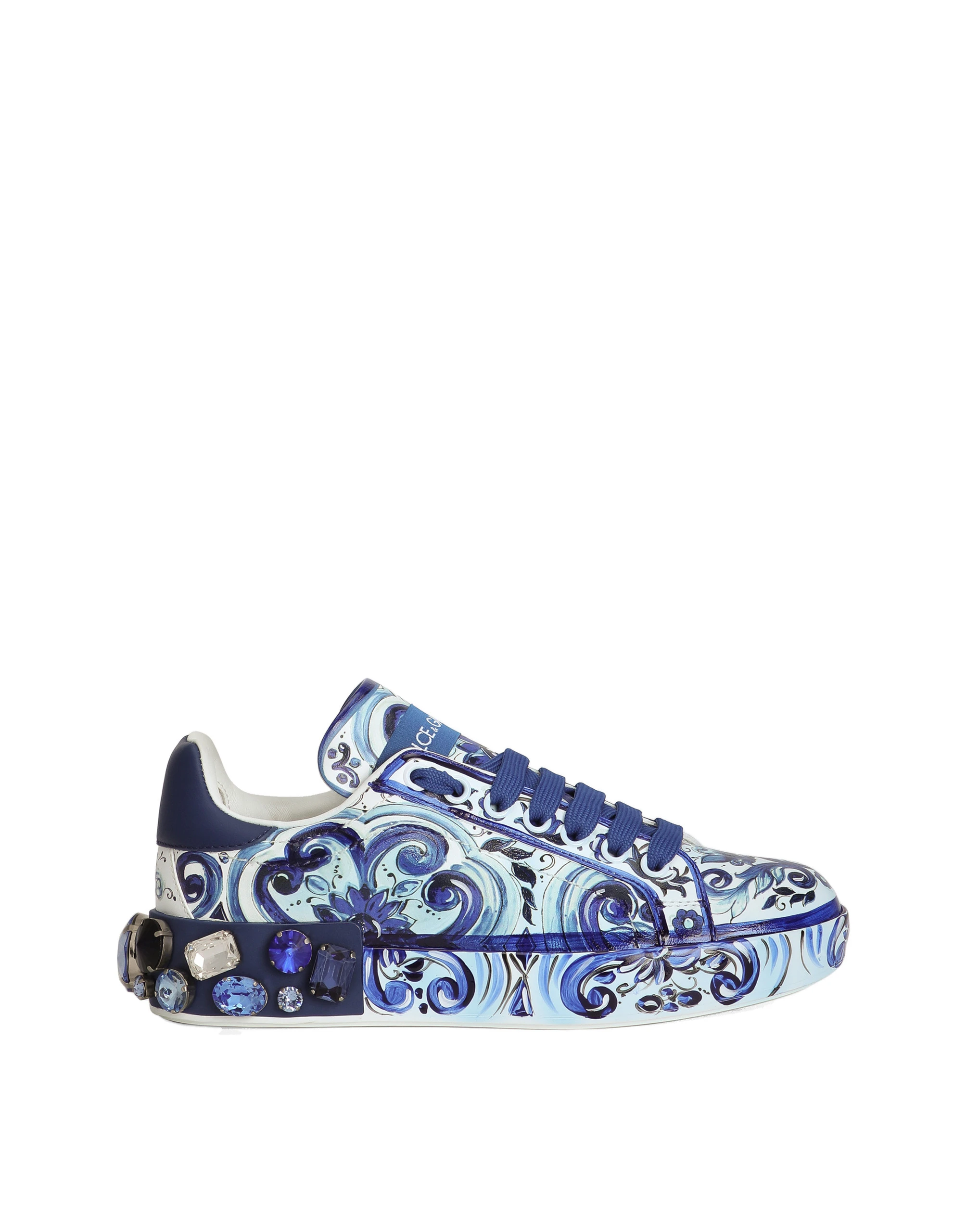 Dolce & Gabbana Majolica-print calfskin Portofino sneakers