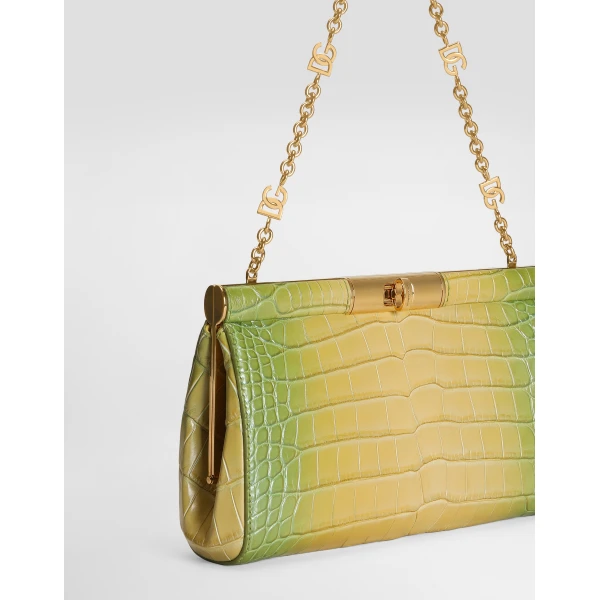 Multicolour Dolce & Gabbana Marlene degradé alligator shoulder bag, view 5 | Shoulder & Crossbody Bags