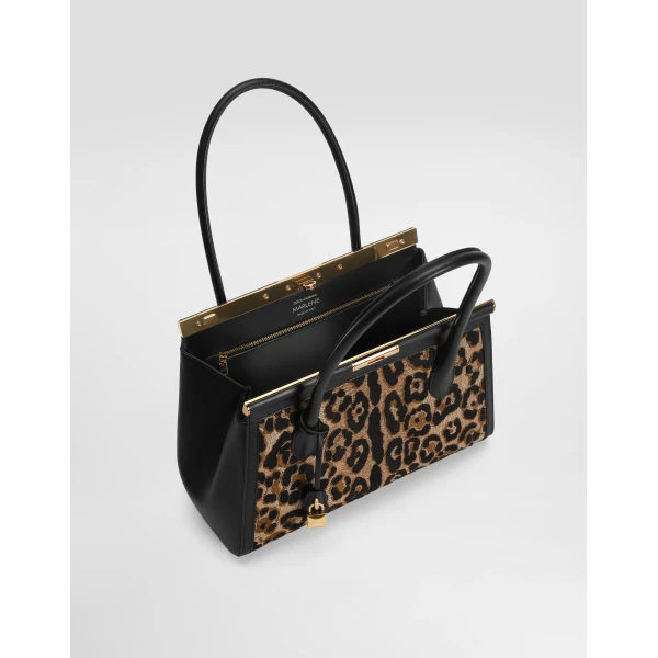 Multicolour Dolce & Gabbana Marlene everyday bag with thread embroidery, view 5 | Totes & Top-Handle Bags