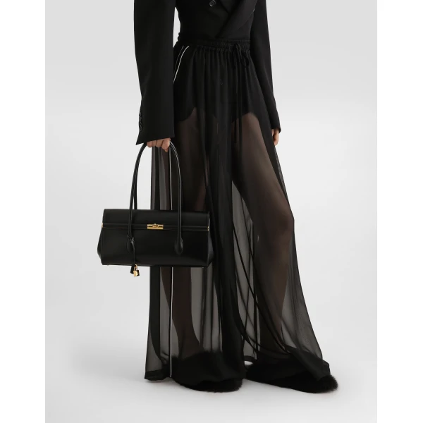 Black Dolce & Gabbana Marlene handbag in palmellato calfskin, view 2 | Totes & Top-Handle Bags
