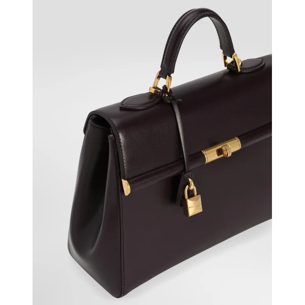 Bordeaux Dolce & Gabbana Marlene handbag in palmellato calfskin, view 6 | Totes & Top-Handle Bags