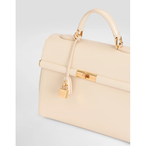 White Dolce & Gabbana Marlene handbag in palmellato calfskin, view 4 | Totes & Top-Handle Bags